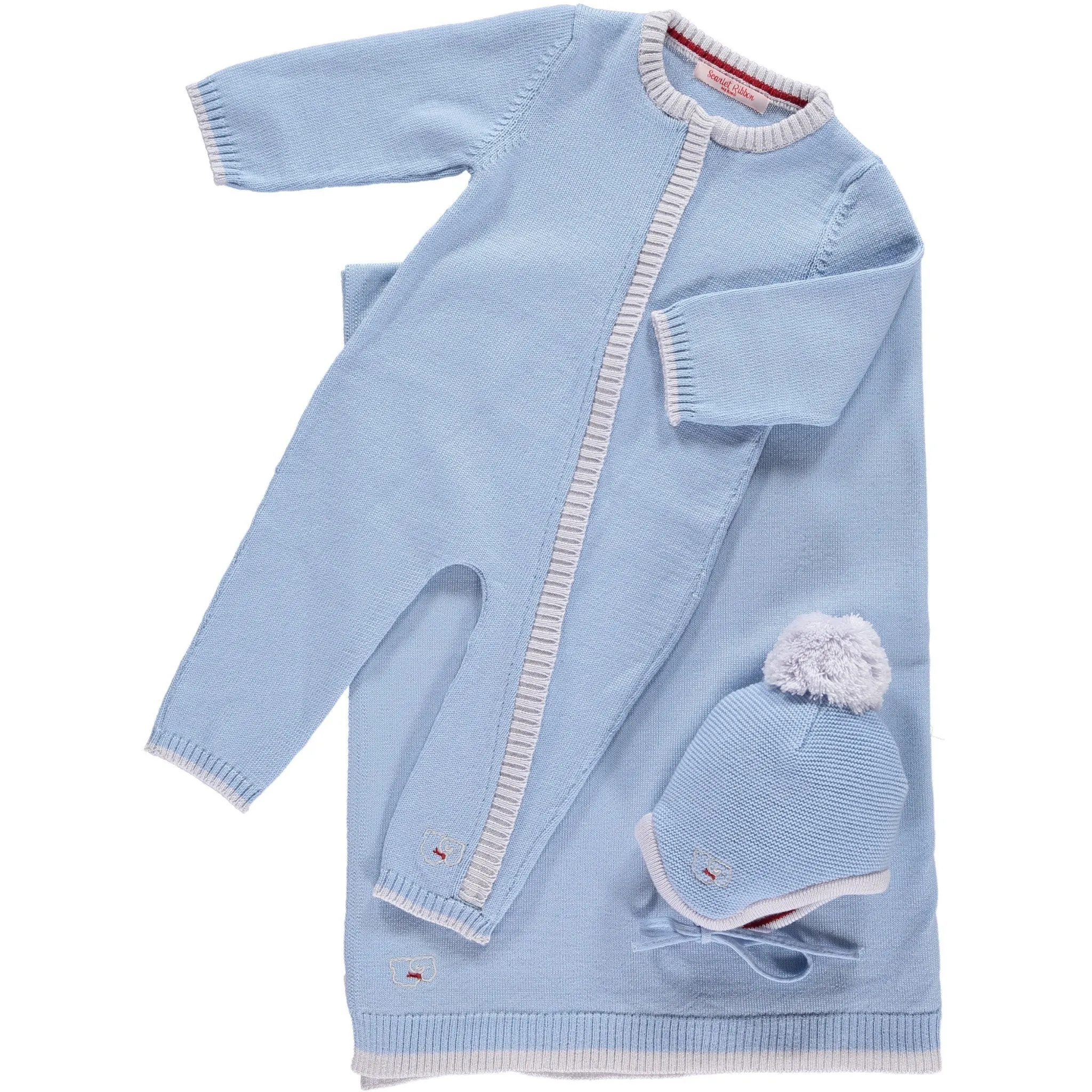 Scarlet Ribbon Baby Gift Set - Merino Daysuit - Beau Blue