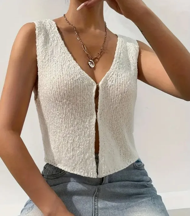 Sleeveless Sweater Natural