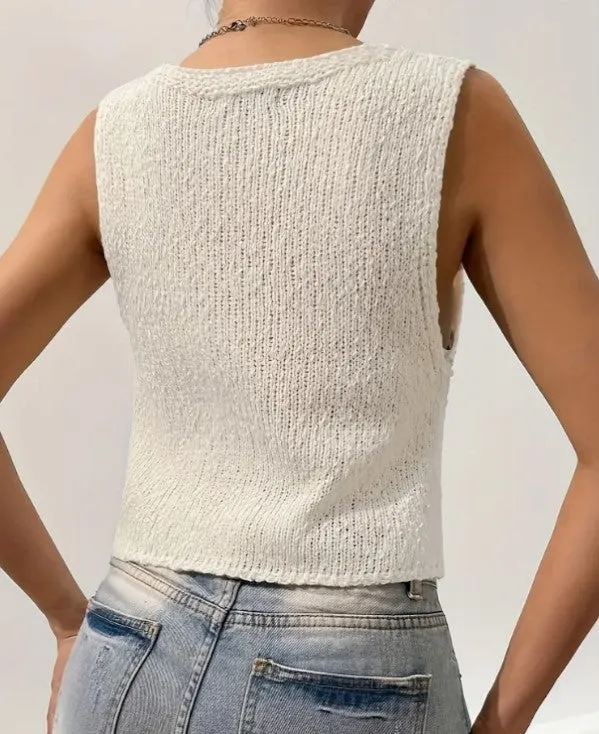 Sleeveless Sweater Natural