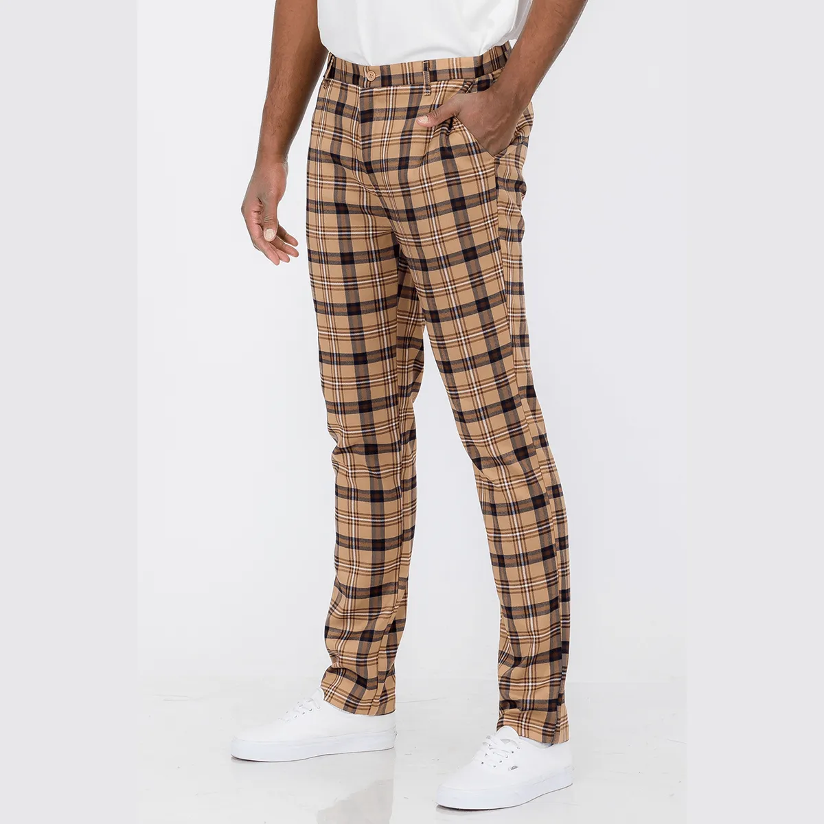 Slim Plaid Pants