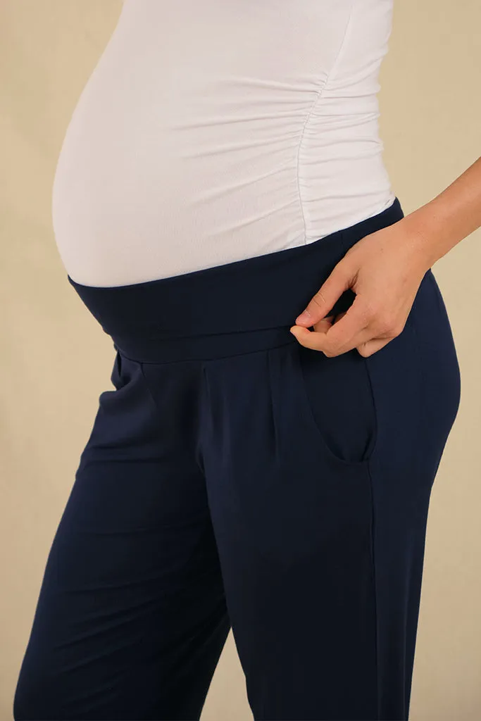 Softline Slouch Maternity Pants - Navy