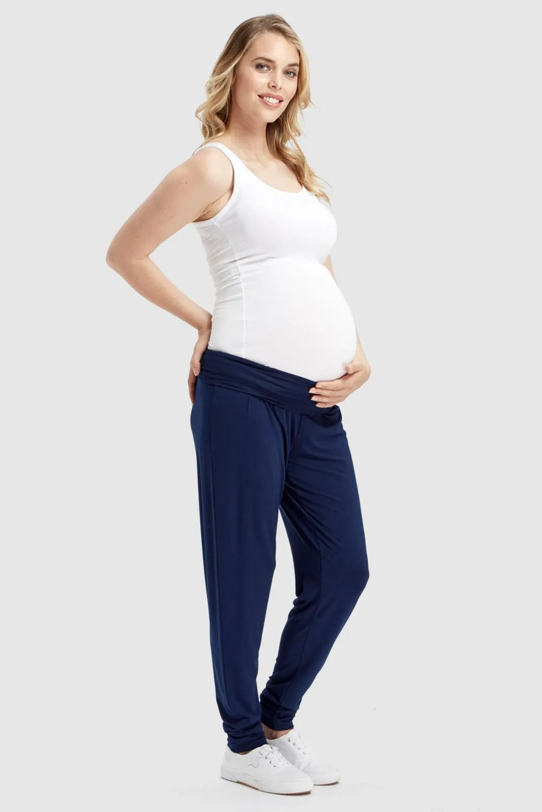 Softline Slouch Maternity Pants - Navy