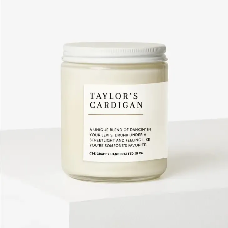 Taylor's Cardigan Soy Wax Candle - Taylor Swift Inspired