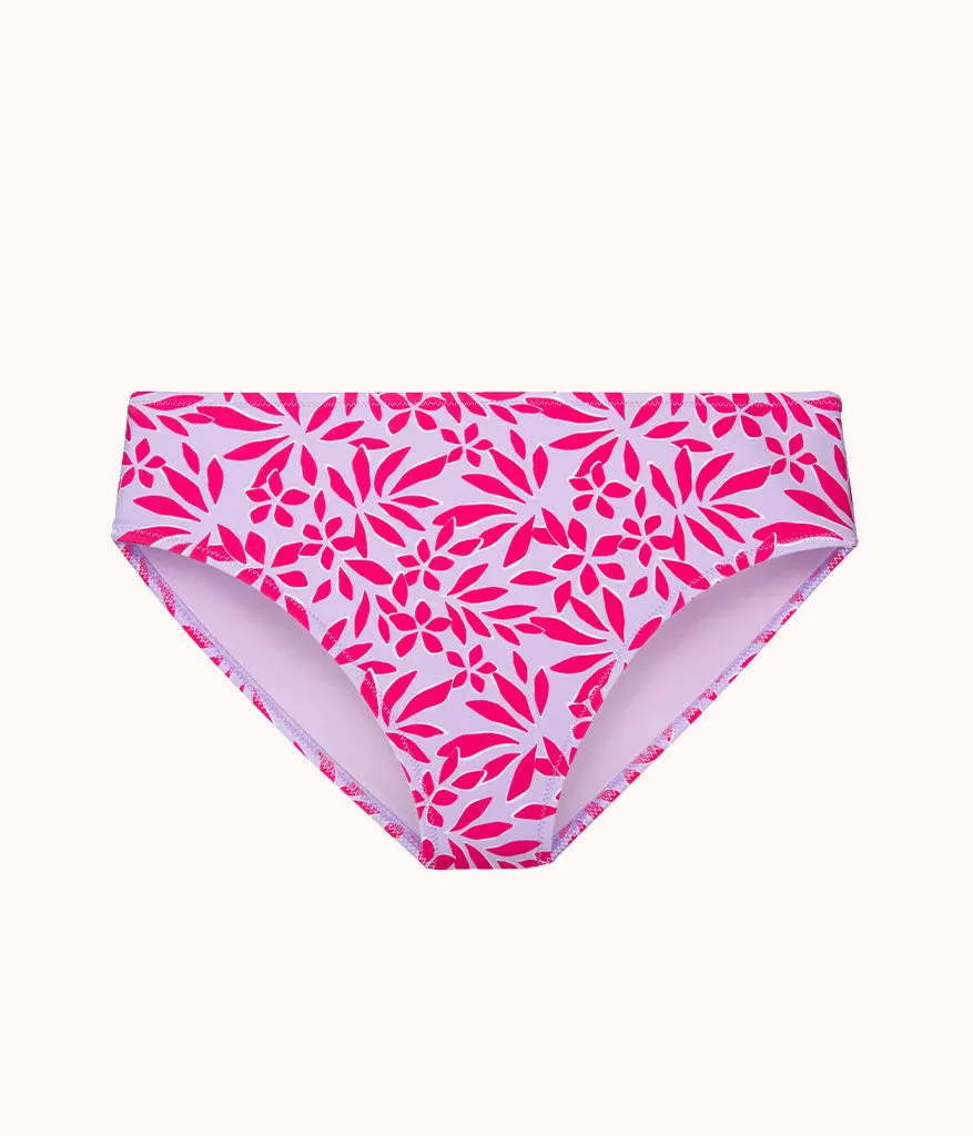 The Swim High Waist Bottom - Print: Retro Palm Print