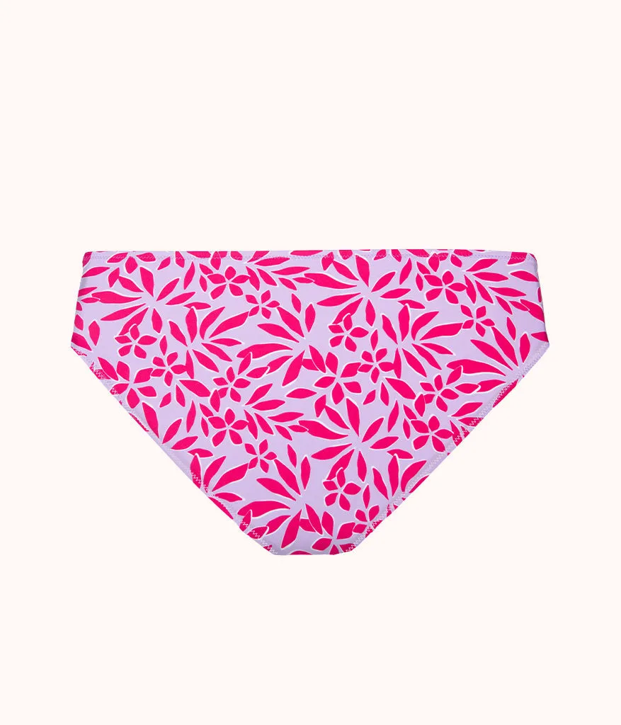 The Swim High Waist Bottom - Print: Retro Palm Print