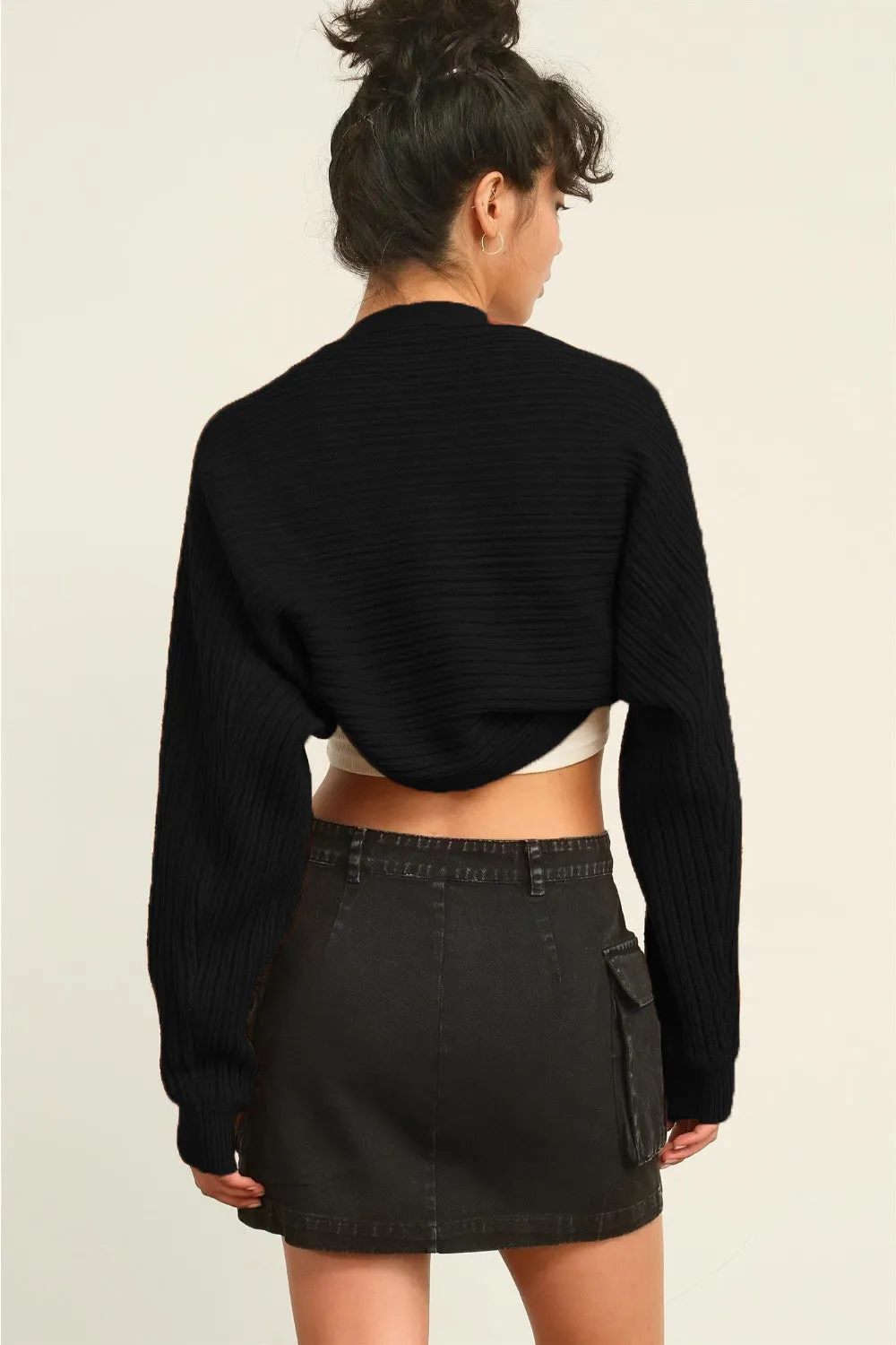 Traveler Ribbed Knit Bolero Cardigan