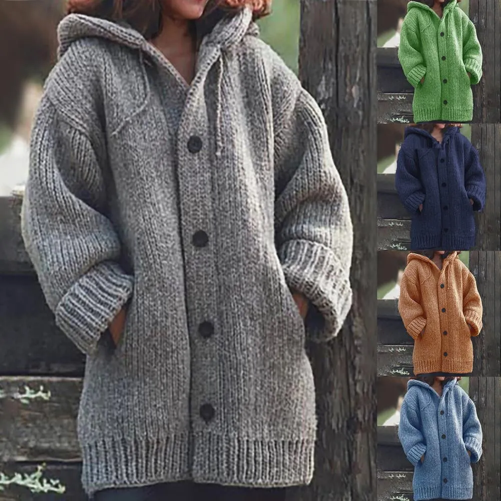 Trendy Cardigan Mid Length Sweater Jacket