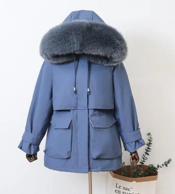 Trendy Faux Fur  Large Hooded Coat