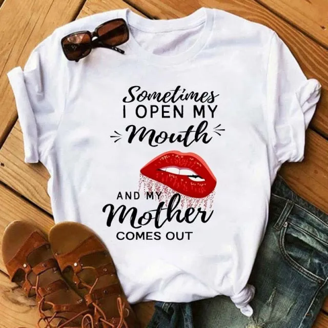 Trendy Love Lips Casual T-Shirts Tees