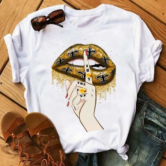 Trendy Love Lips Casual T-Shirts Tees