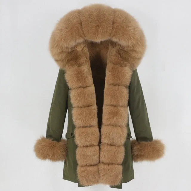 Trendy Winter Fox Fur Collar Coat