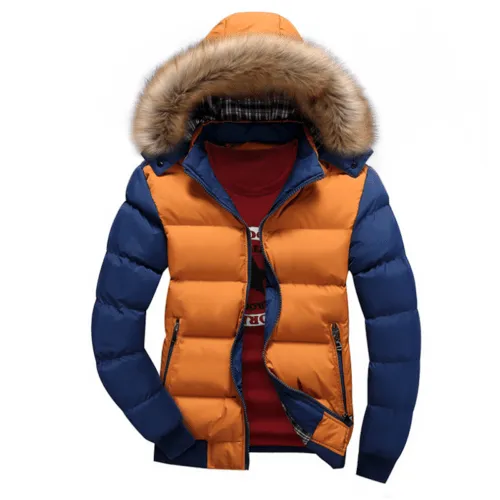 Two Tone Puffer Jacket with Removable Hood