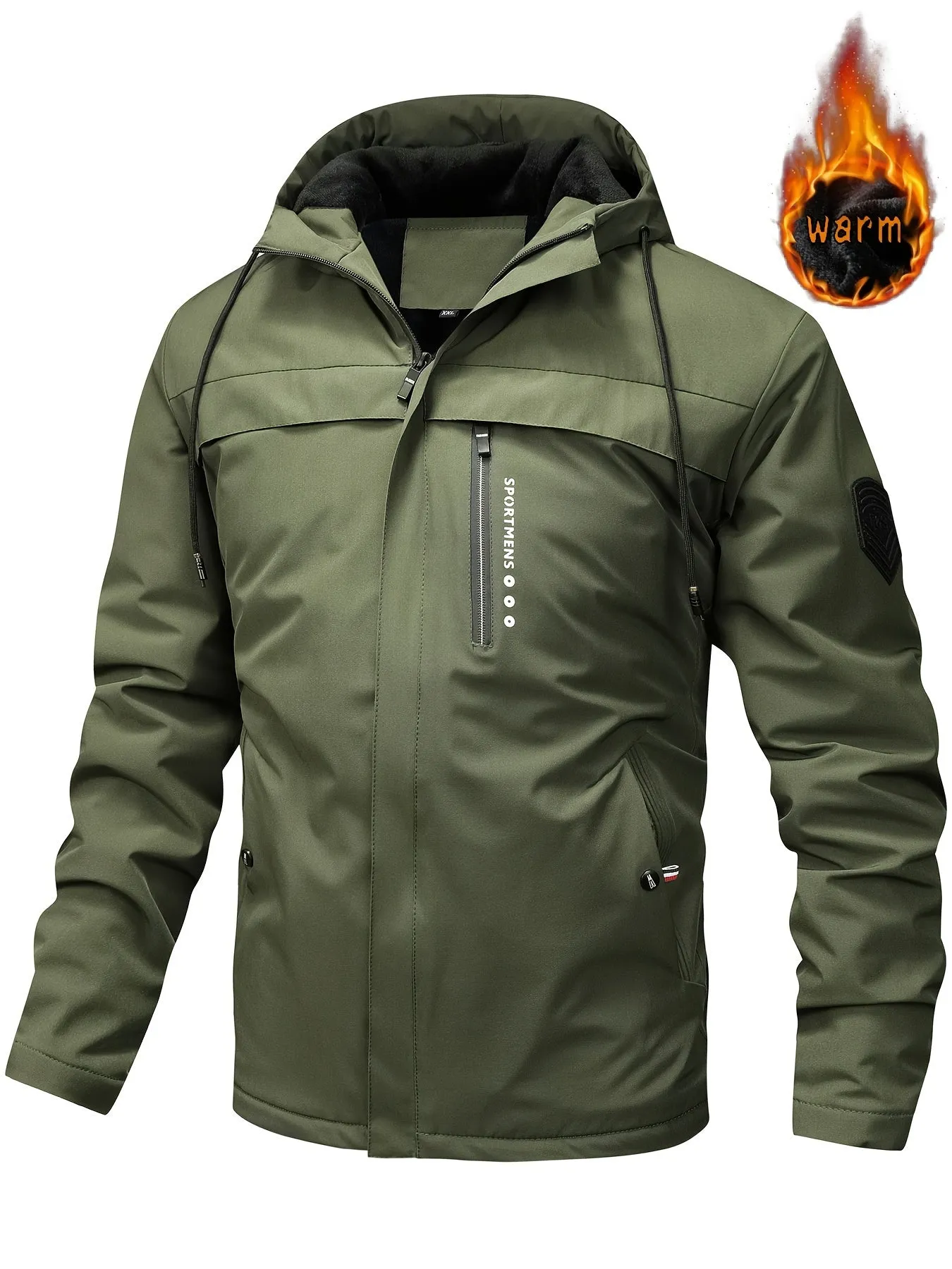 Ultimate Warmth Mens Outdoor Fleece Hooded Jacket