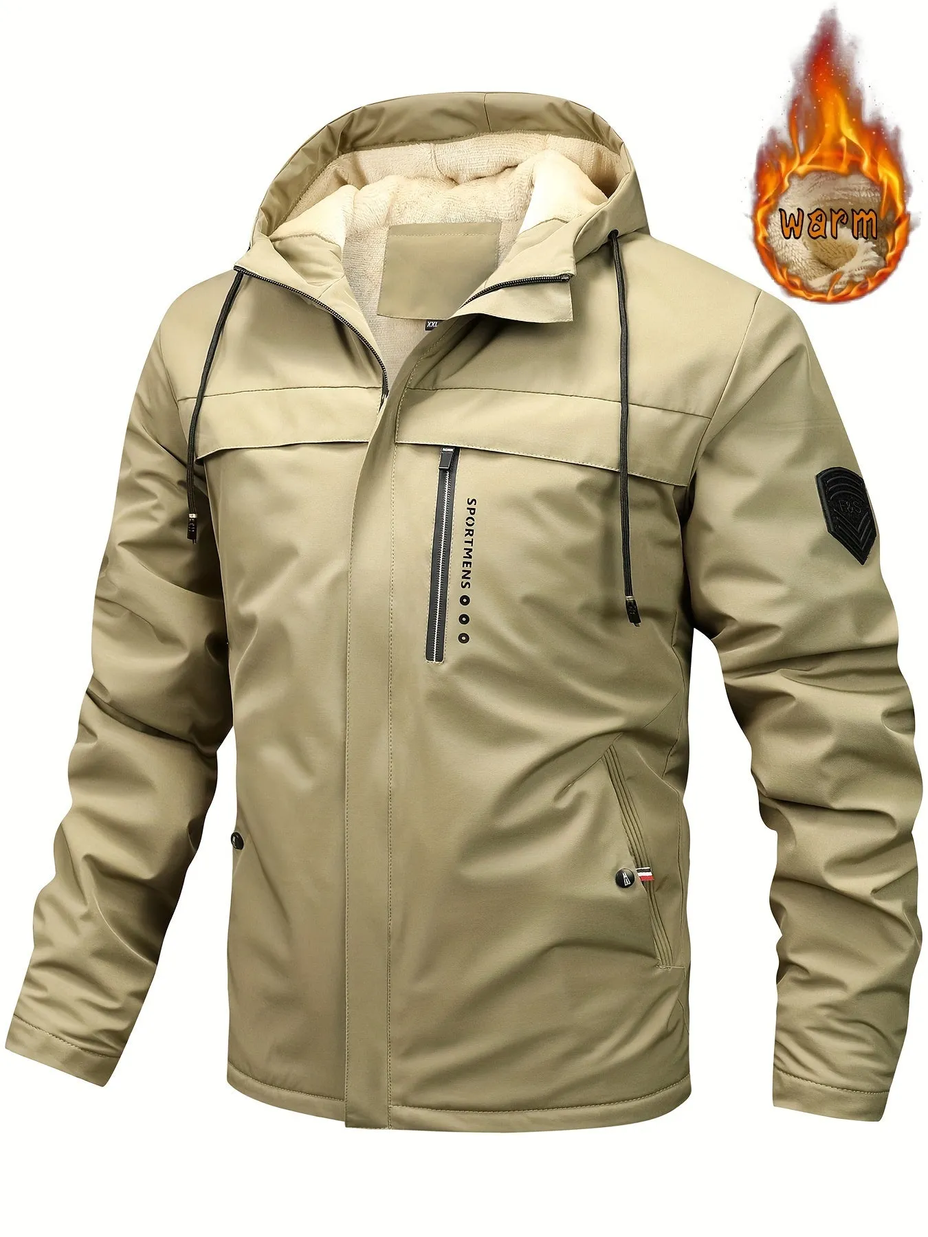 Ultimate Warmth Mens Outdoor Fleece Hooded Jacket