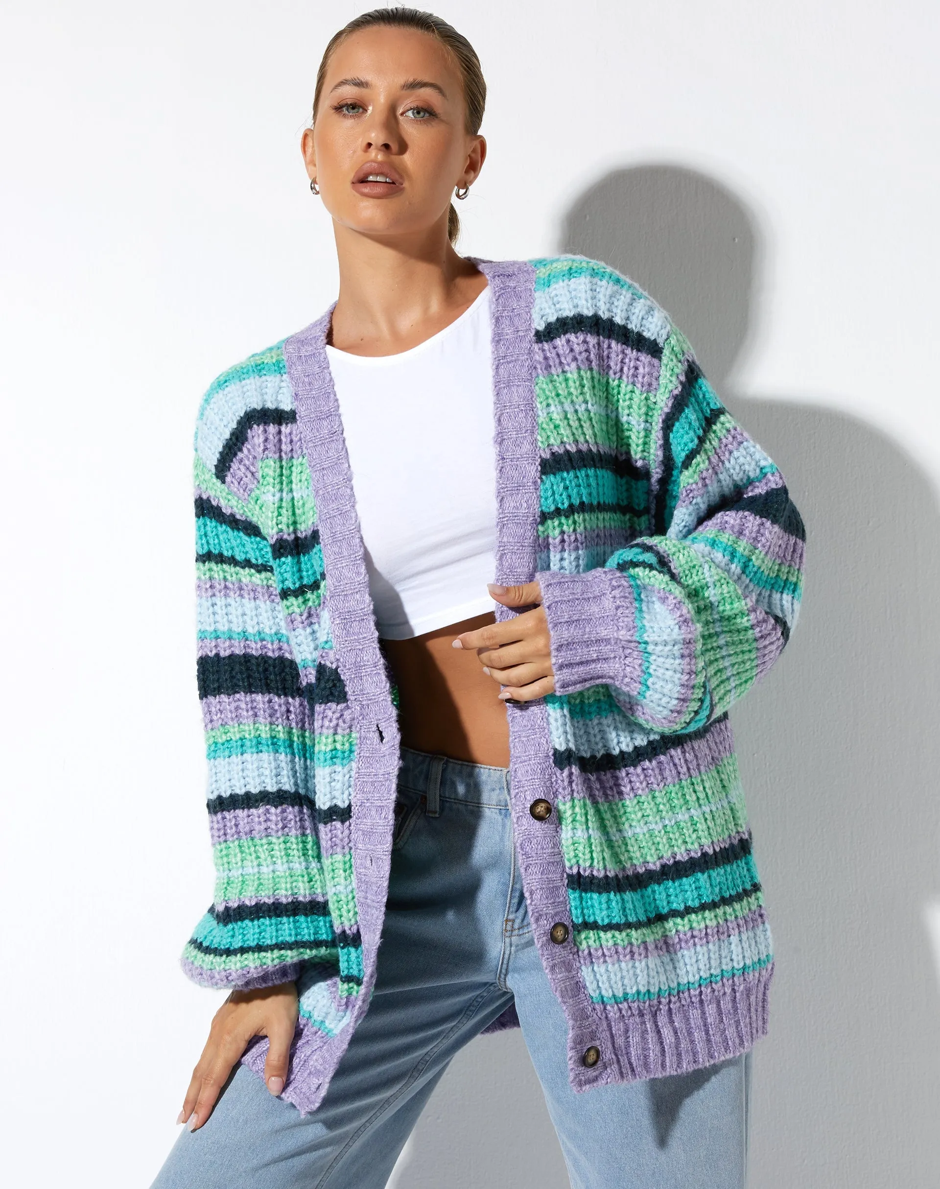 Uriela Cardi in Stripe Purple