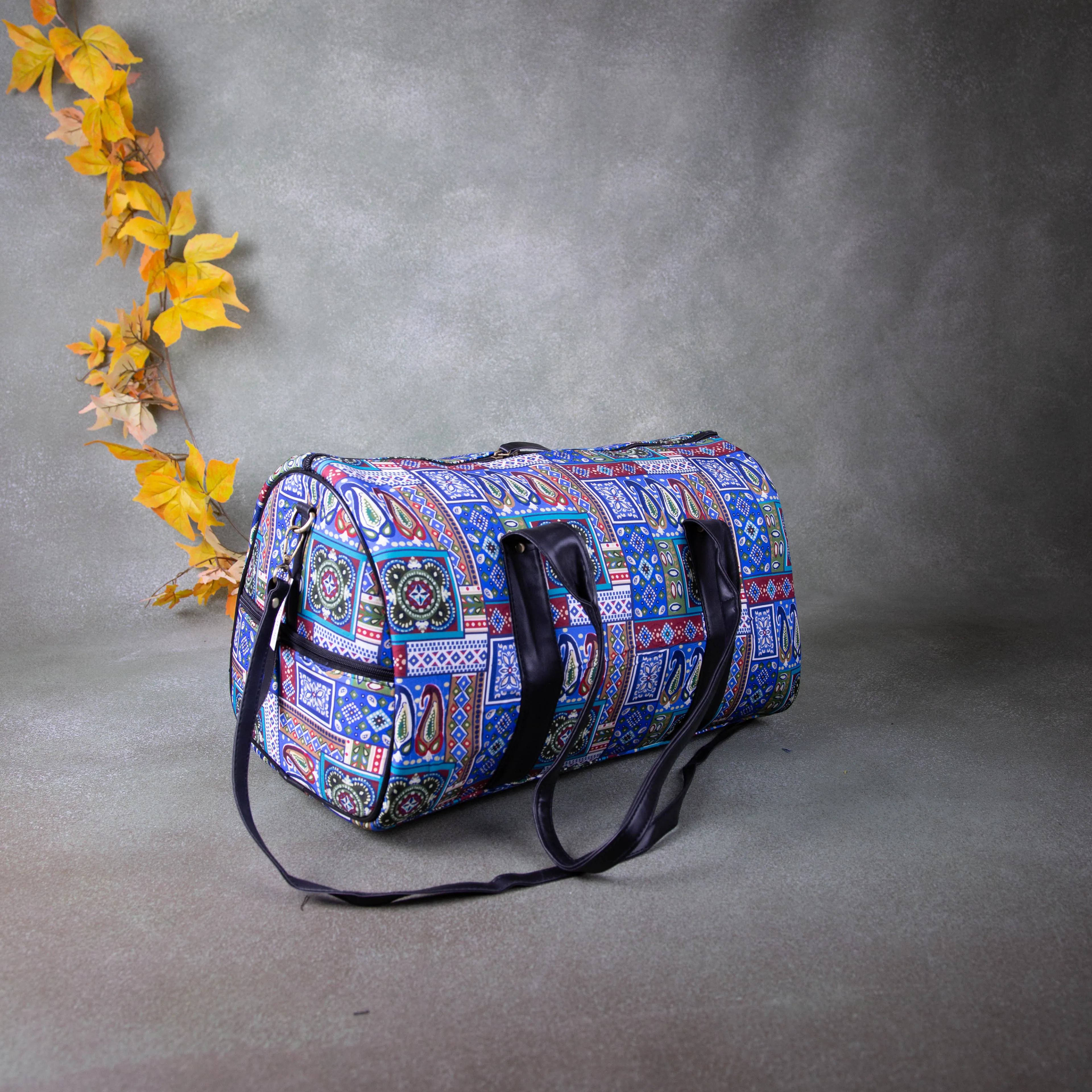 Water-Resistant Travel Bags Blue with Red COlour.