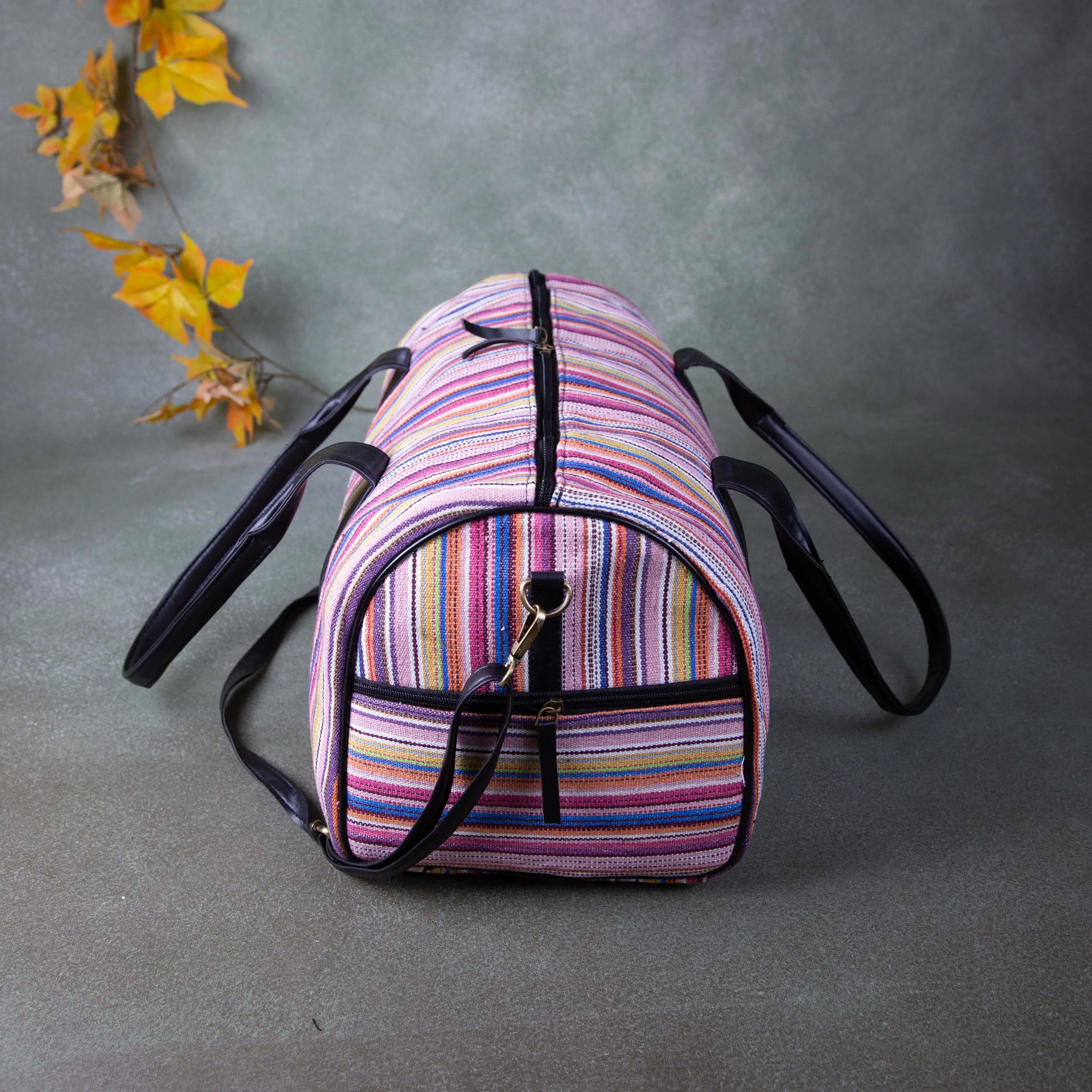 Water-Resistant Travel Bags Pink with Blue Colour