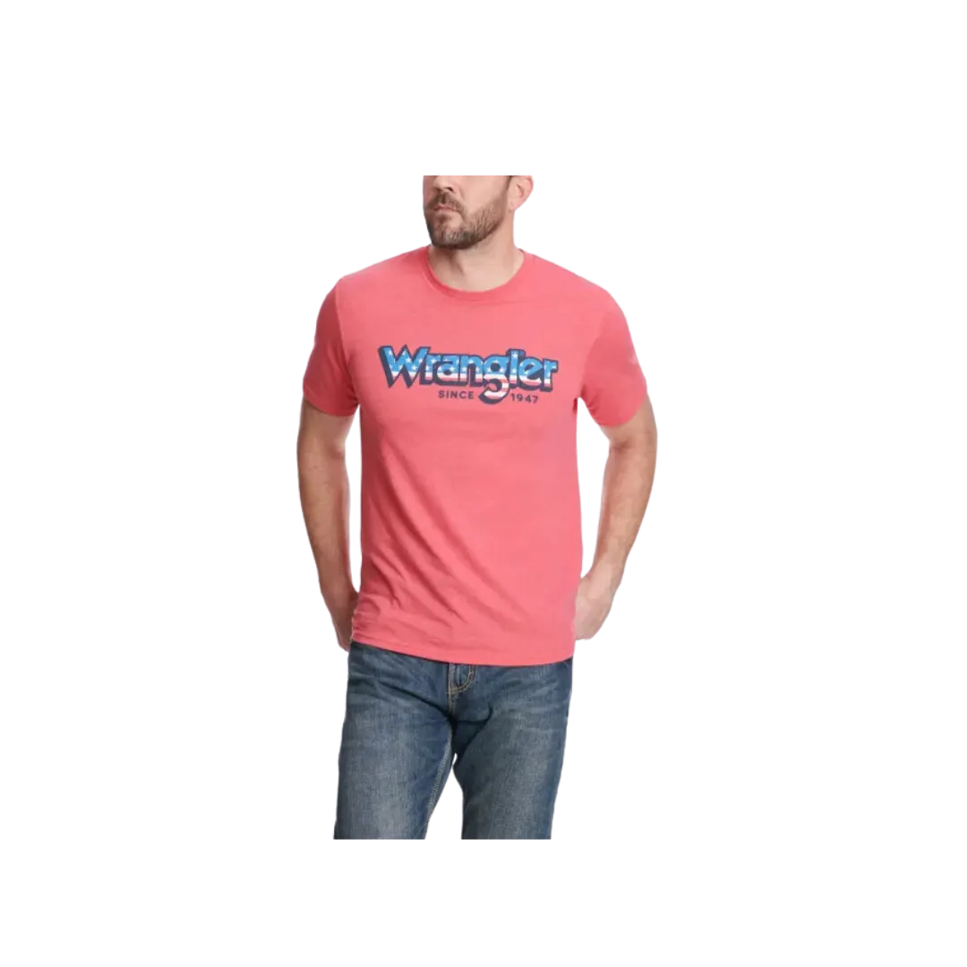 Wrangler Men's Logo Graphic Short Sleeve Stars Stripes Red T Shirt